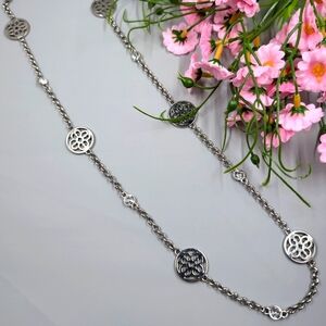Extra Long Vintage Crystal Station Necklace